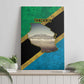 African Volcano Kilimanjaro Tanzania Canvas Wall Art Grunge Flag Map of Tanzania - African Pride