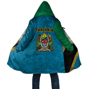 African Volcano Kilimanjaro Tanzania Cloak Grunge Flag Map of Tanzania