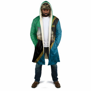 African Volcano Kilimanjaro Tanzania Cloak Grunge Flag Map of Tanzania