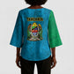 African Volcano Kilimanjaro Tanzania Kimono Sleeve Blouse Grunge Flag Map of Tanzania