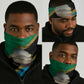 African Volcano Kilimanjaro Tanzania Neck Gaiter Grunge Flag Map of Tanzania LT9