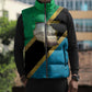 African Volcano Kilimanjaro Tanzania Sleeveless Puffer Jacket Grunge Flag Map of Tanzania