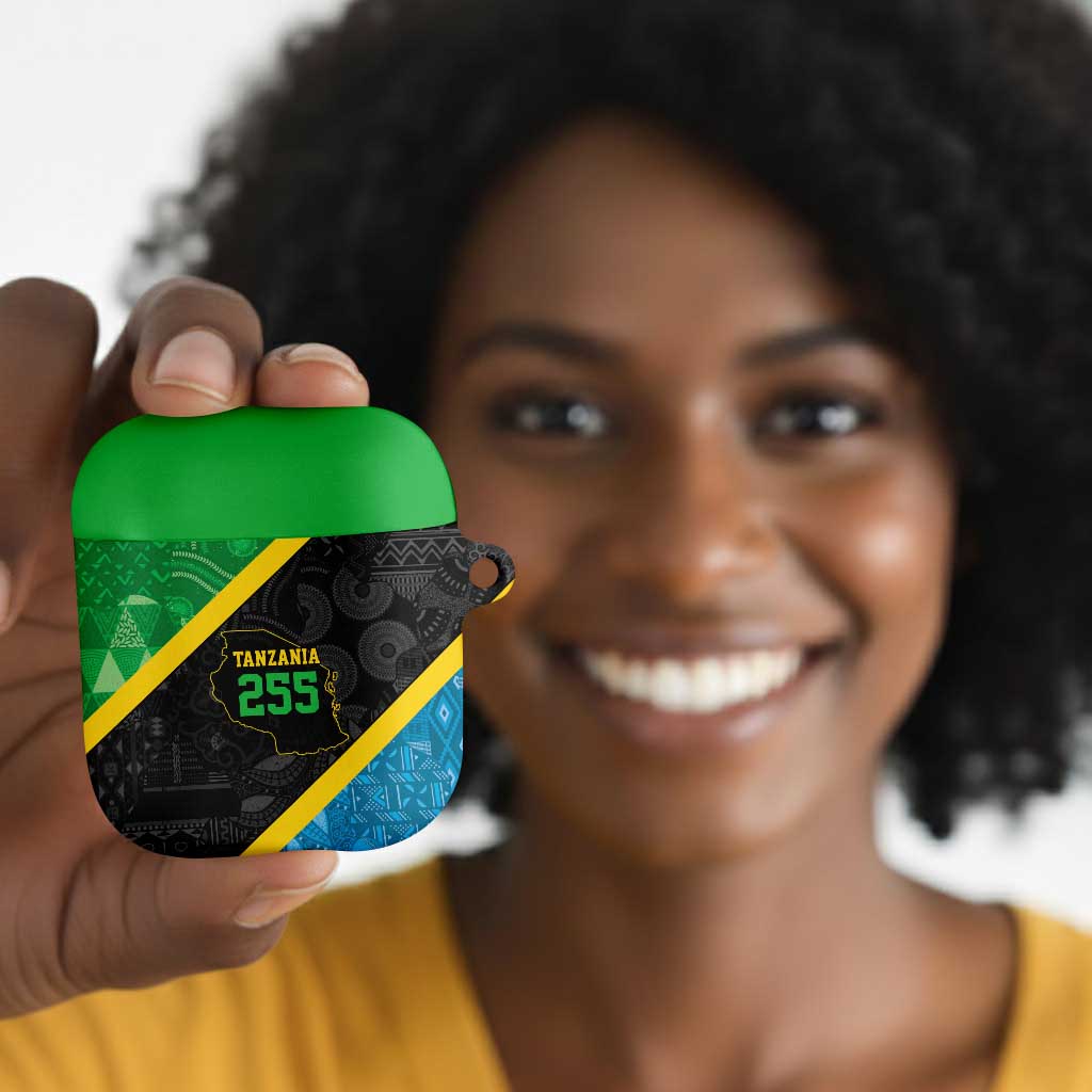 Tanzania 255 AirPods Case African Mix Pattern Flag Motif