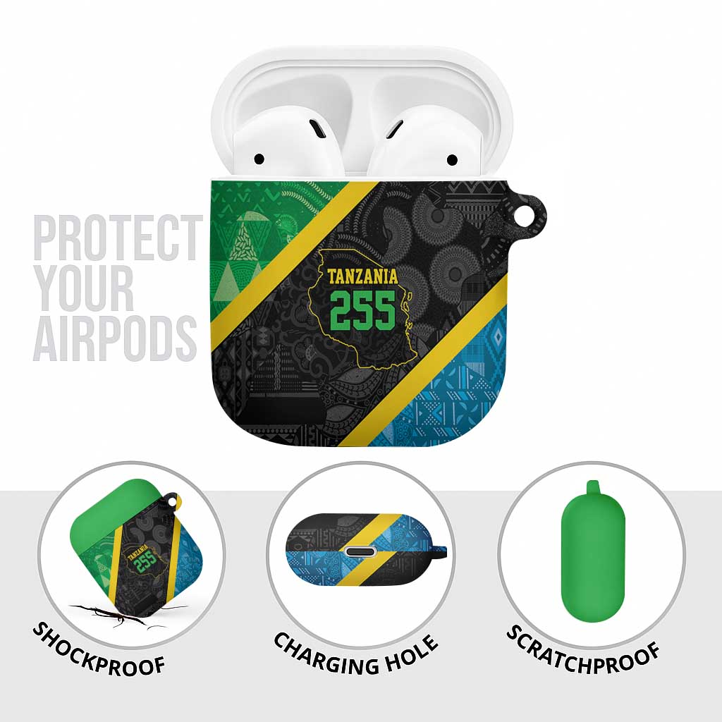Tanzania 255 AirPods Case African Mix Pattern Flag Motif