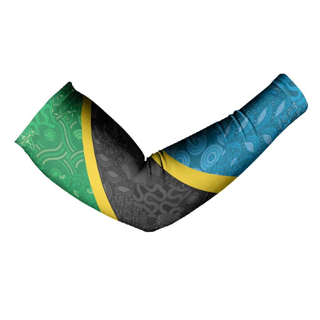 Tanzania 255 Arm Sleeves African Mix Pattern Flag Motif