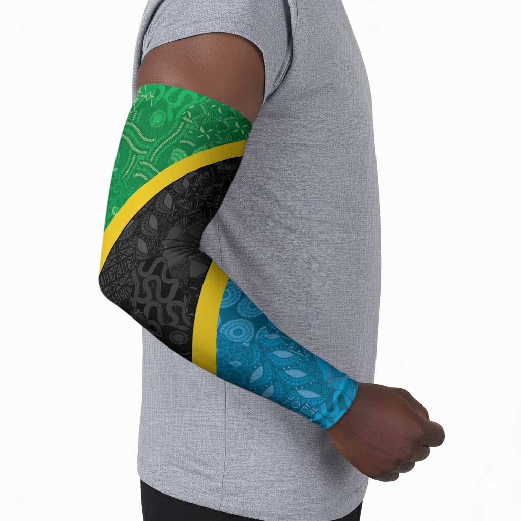 Tanzania 255 Arm Sleeves African Mix Pattern Flag Motif
