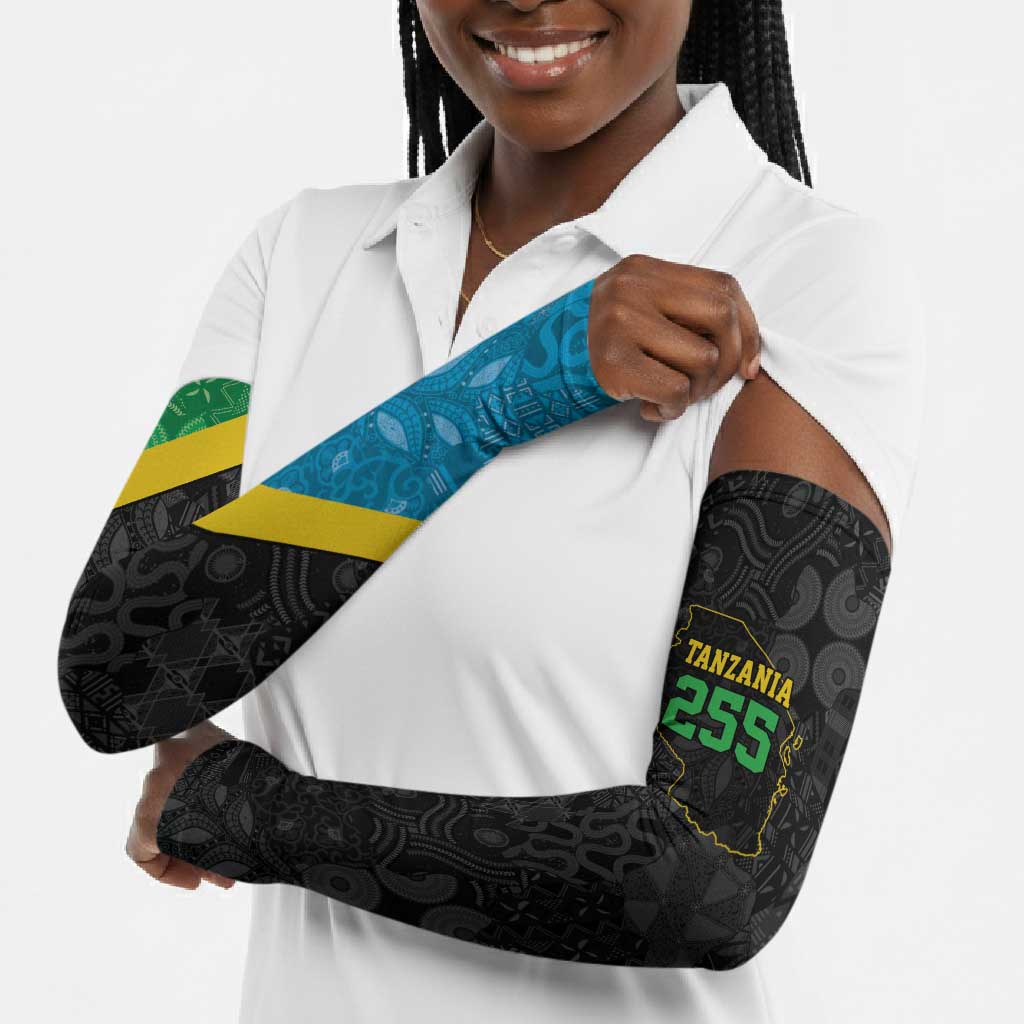 Tanzania 255 Arm Sleeves African Mix Pattern Flag Motif