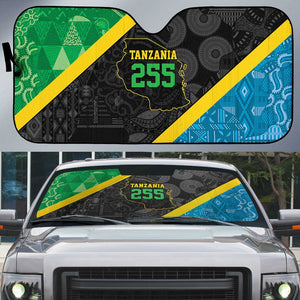 Tanzania 255 Auto Sun Shade African Mix Pattern Flag Motif