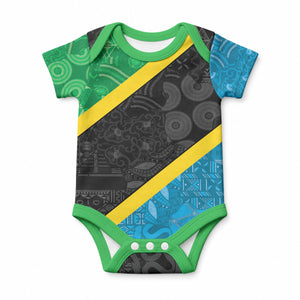 Tanzania 255 Baby Onesie African Mix Pattern Flag Motif