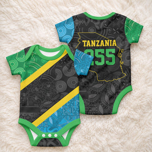 Tanzania 255 Baby Onesie African Mix Pattern Flag Motif