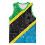 Tanzania 255 Basketball Jersey African Mix Pattern Flag Motif LT9