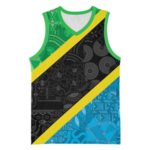 Tanzania 255 Basketball Jersey African Mix Pattern Flag Motif LT9