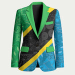 Tanzania 255 Blazer African Mix Pattern Flag Motif