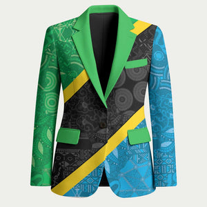 Tanzania 255 Blazer African Mix Pattern Flag Motif