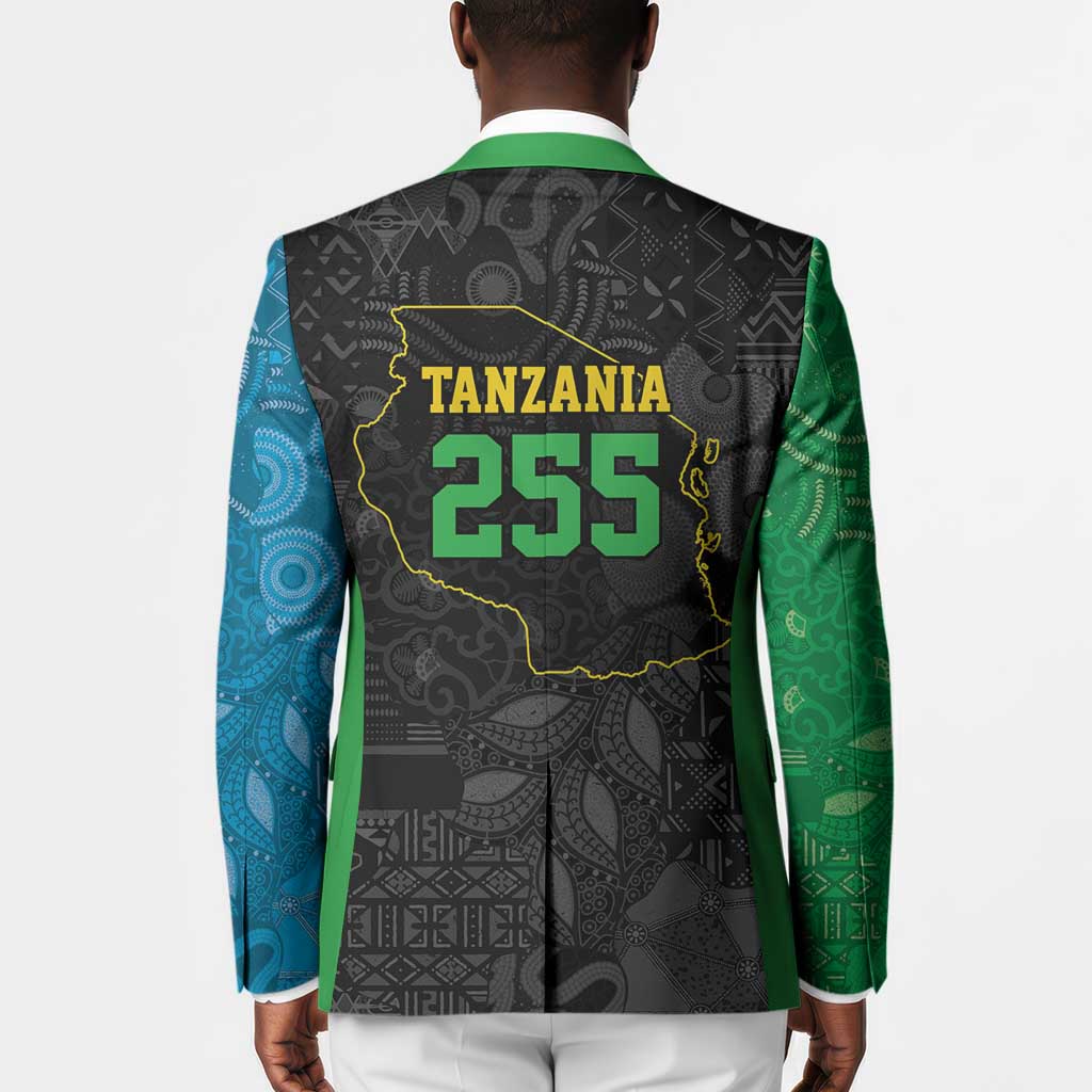 Tanzania 255 Blazer African Mix Pattern Flag Motif