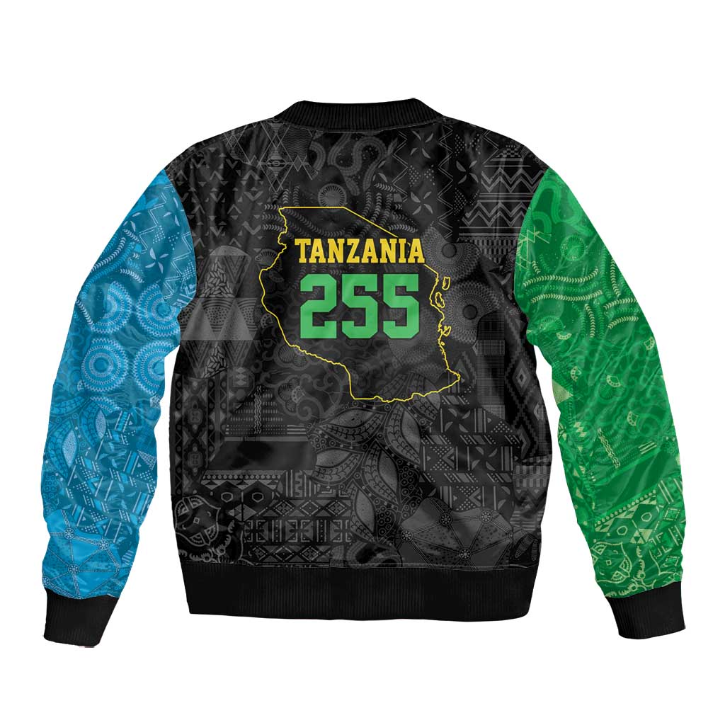 Tanzania 255 Bomber Jacket African Mix Pattern Flag Motif - African Pride