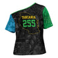 Tanzania 255 Cross Shoulder Shirt African Mix Pattern Flag Motif