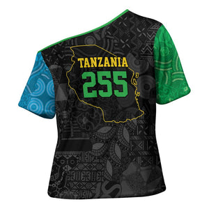 Tanzania 255 Cross Shoulder Shirt African Mix Pattern Flag Motif