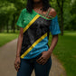 Tanzania 255 Cross Shoulder Shirt African Mix Pattern Flag Motif