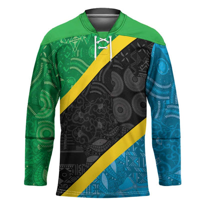 Tanzania 255 Hockey Jersey African Mix Pattern Flag Motif