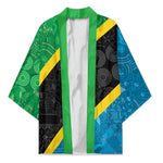 Tanzania 255 Kimono African Mix Pattern Flag Motif
