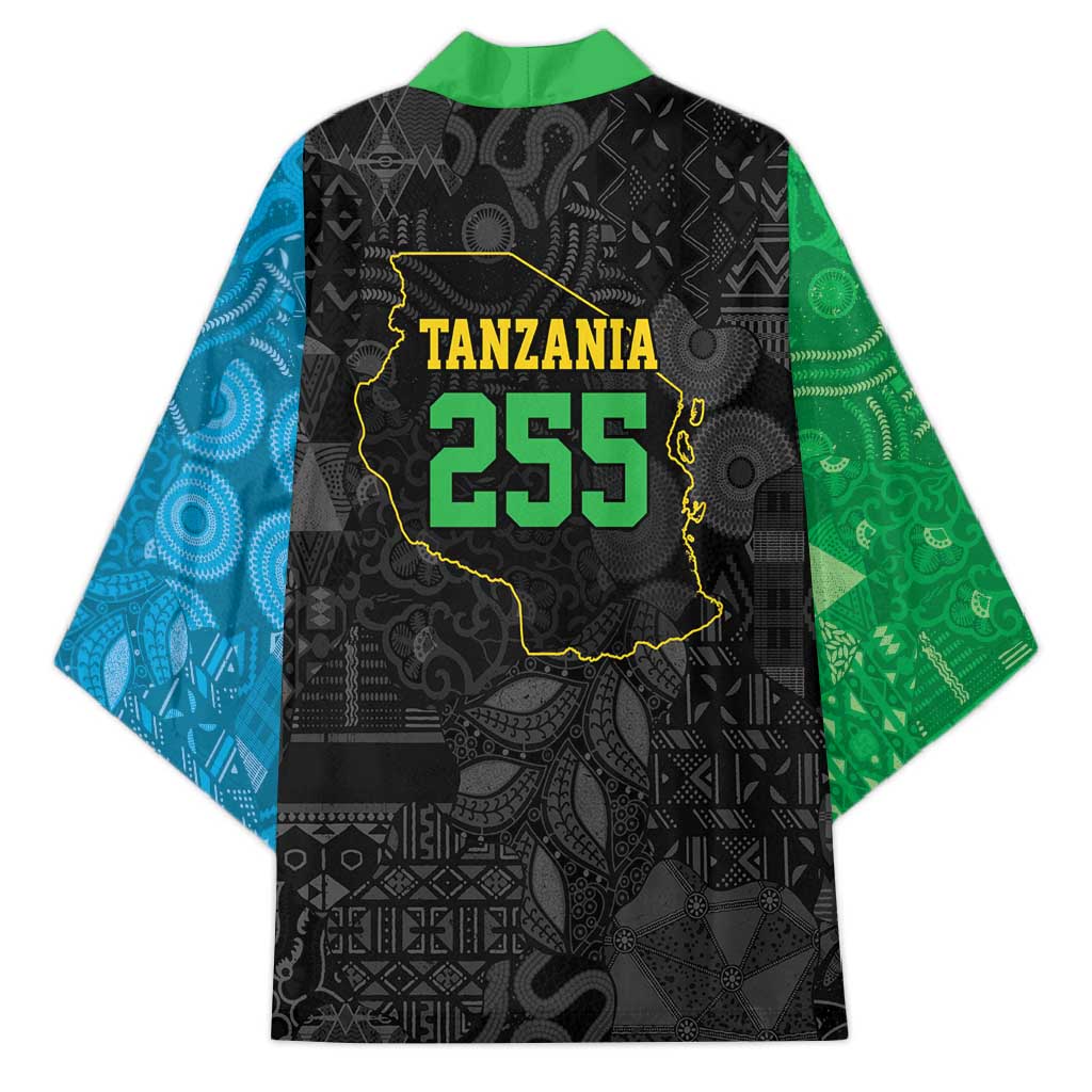 Tanzania 255 Kimono African Mix Pattern Flag Motif