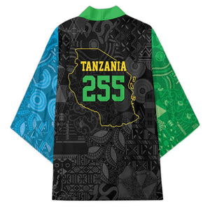 Tanzania 255 Kimono African Mix Pattern Flag Motif