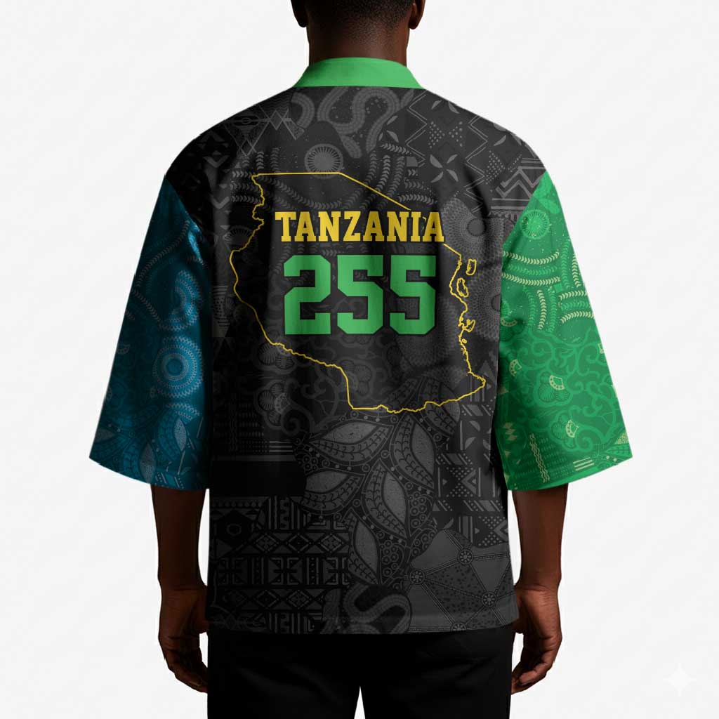 Tanzania 255 Kimono African Mix Pattern Flag Motif