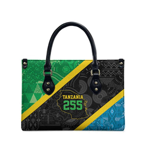 Tanzania 255 Leather Bag African Mix Pattern Flag Motif