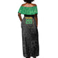 Tanzania 255 Off Shoulder Maxi Dress African Mix Pattern Flag Motif - African Pride
