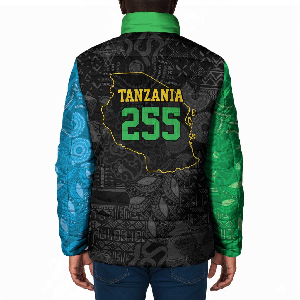 Tanzania 255 Padded Jacket African Mix Pattern Flag Motif