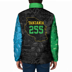 Tanzania 255 Padded Jacket African Mix Pattern Flag Motif