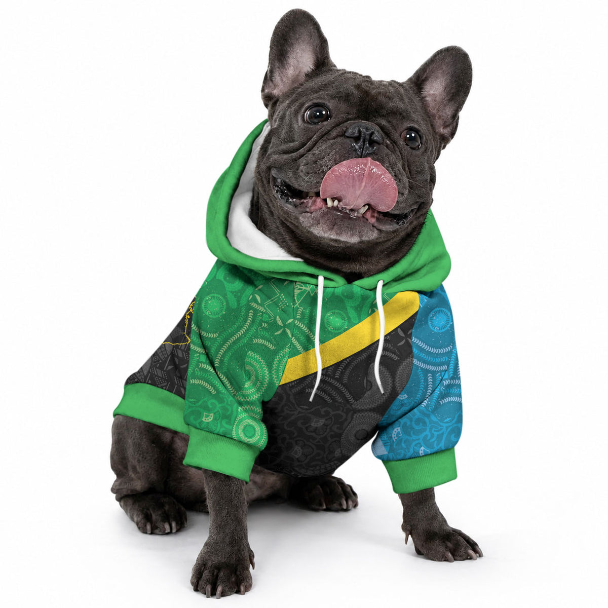 Tanzania 255 Pet Hoodie African Mix Pattern Flag Motif