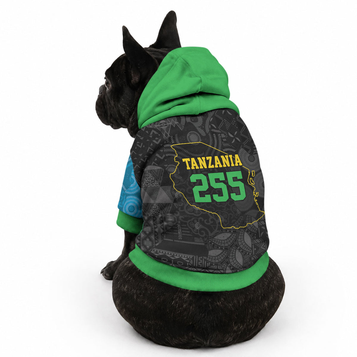 Tanzania 255 Pet Hoodie African Mix Pattern Flag Motif