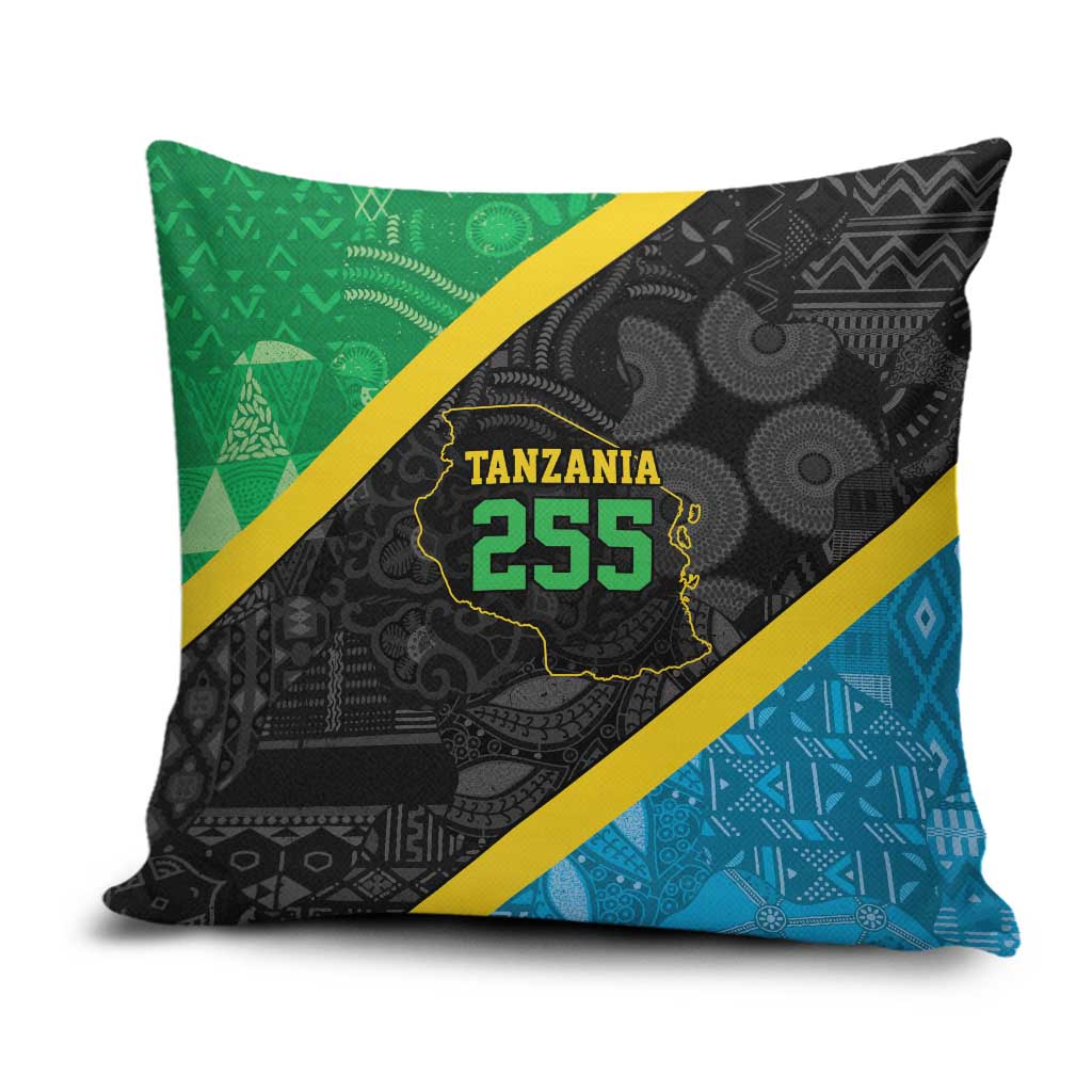 Tanzania 255 Pillow Cover African Mix Pattern Flag Motif