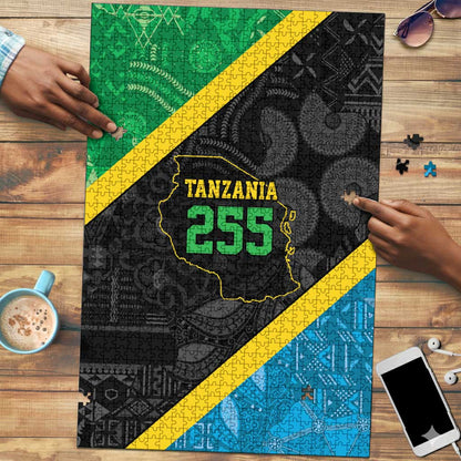 Tanzania 255 Puzzle African Mix Pattern Flag Motif