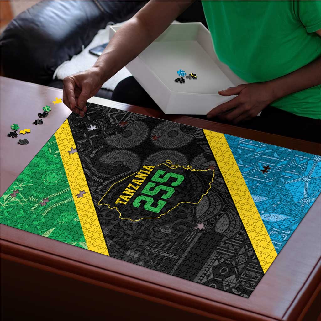 Tanzania 255 Puzzle African Mix Pattern Flag Motif