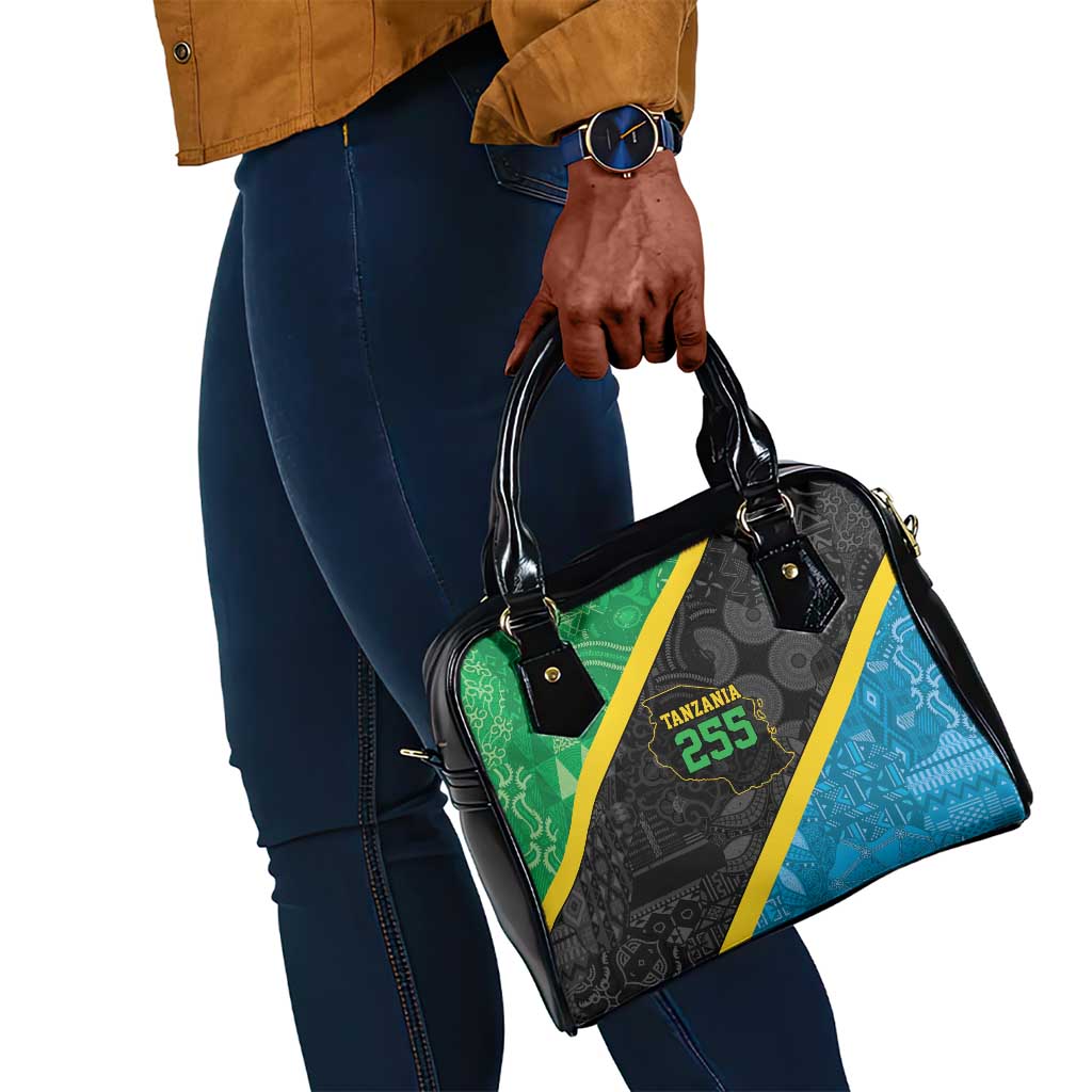 Tanzania 255 Shoulder Handbag African Mix Pattern Flag Motif - African Pride