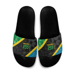 Tanzania 255 Slide Sandals African Mix Pattern Flag Motif