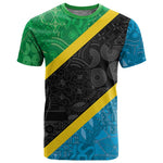 Tanzania 255 T shirt African Mix Pattern Flag Motif - African Pride