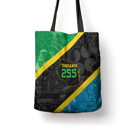 Tanzania 255 Tote Bag African Mix Pattern Flag Motif