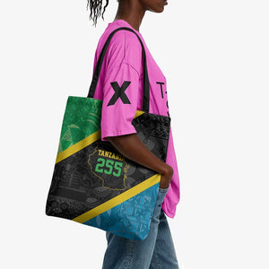 Tanzania 255 Tote Bag African Mix Pattern Flag Motif