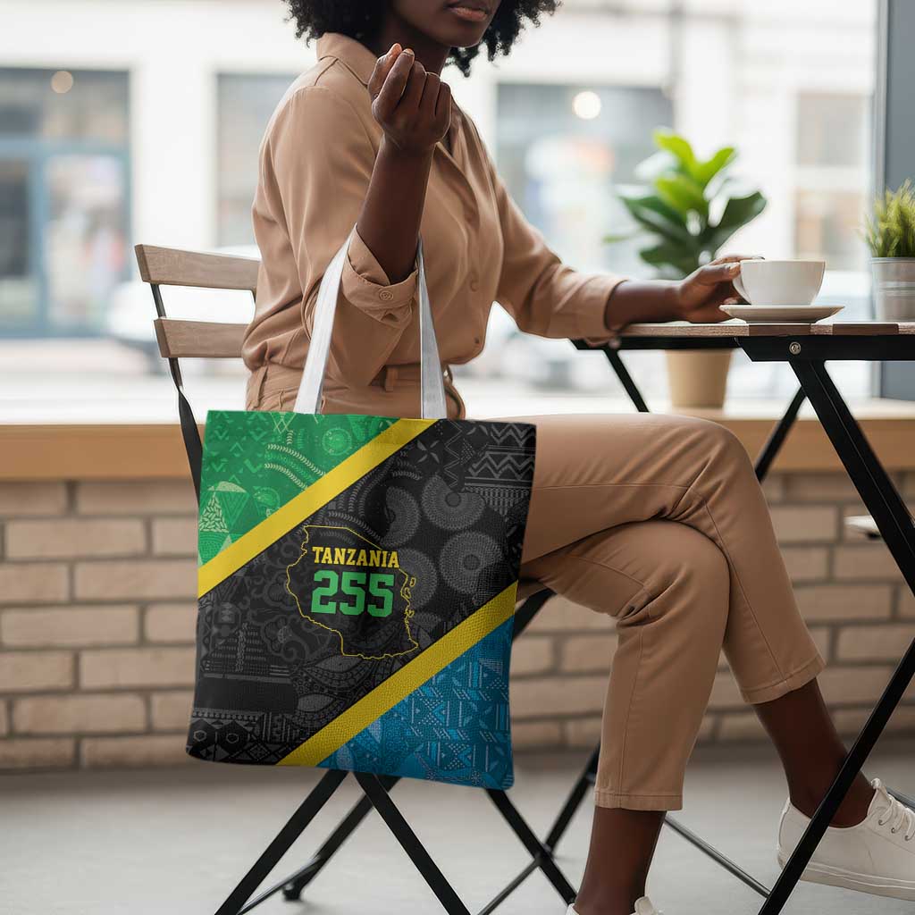 Tanzania 255 Tote Bag African Mix Pattern Flag Motif