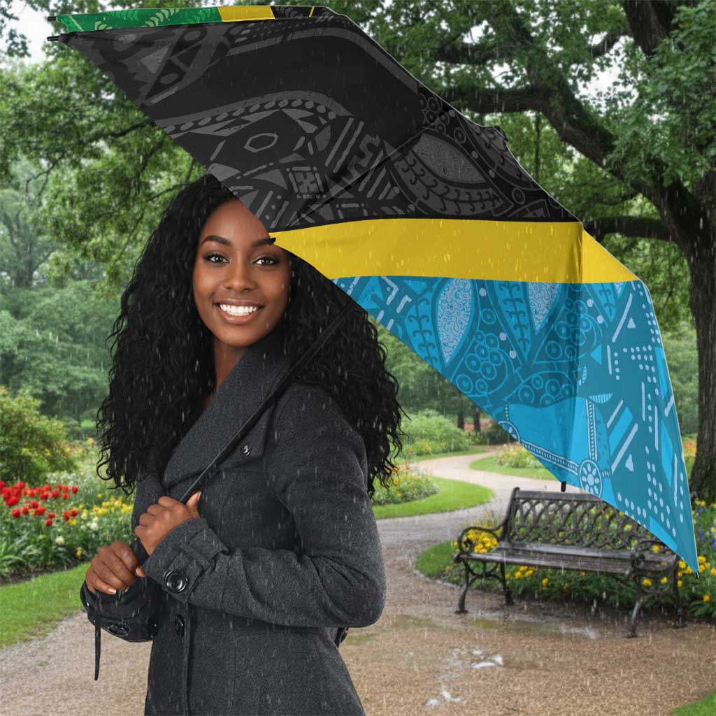 Tanzania 255 Umbrella African Mix Pattern Flag Motif