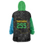 Tanzania 255 Wearable Blanket Hoodie African Mix Pattern Flag Motif - African Pride