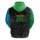 Tanzania 255 Zip Hoodie African Mix Pattern Flag Motif - African Pride