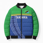 Custom Cicket African Tanzania Bomber Puffer Jacket The Cows Tanzania Pattern