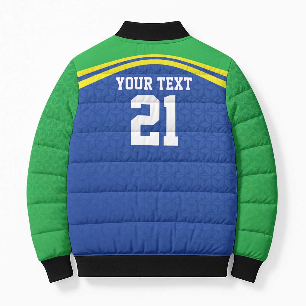 Custom Cicket African Tanzania Bomber Puffer Jacket The Cows Tanzania Pattern