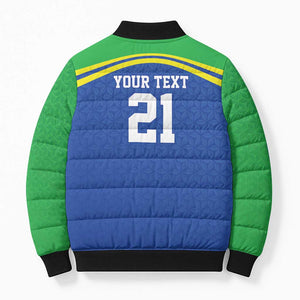 Custom Cicket African Tanzania Bomber Puffer Jacket The Cows Tanzania Pattern