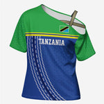 Custom Cicket African Tanzania Cross Shoulder Shirt The Cows Tanzania Pattern